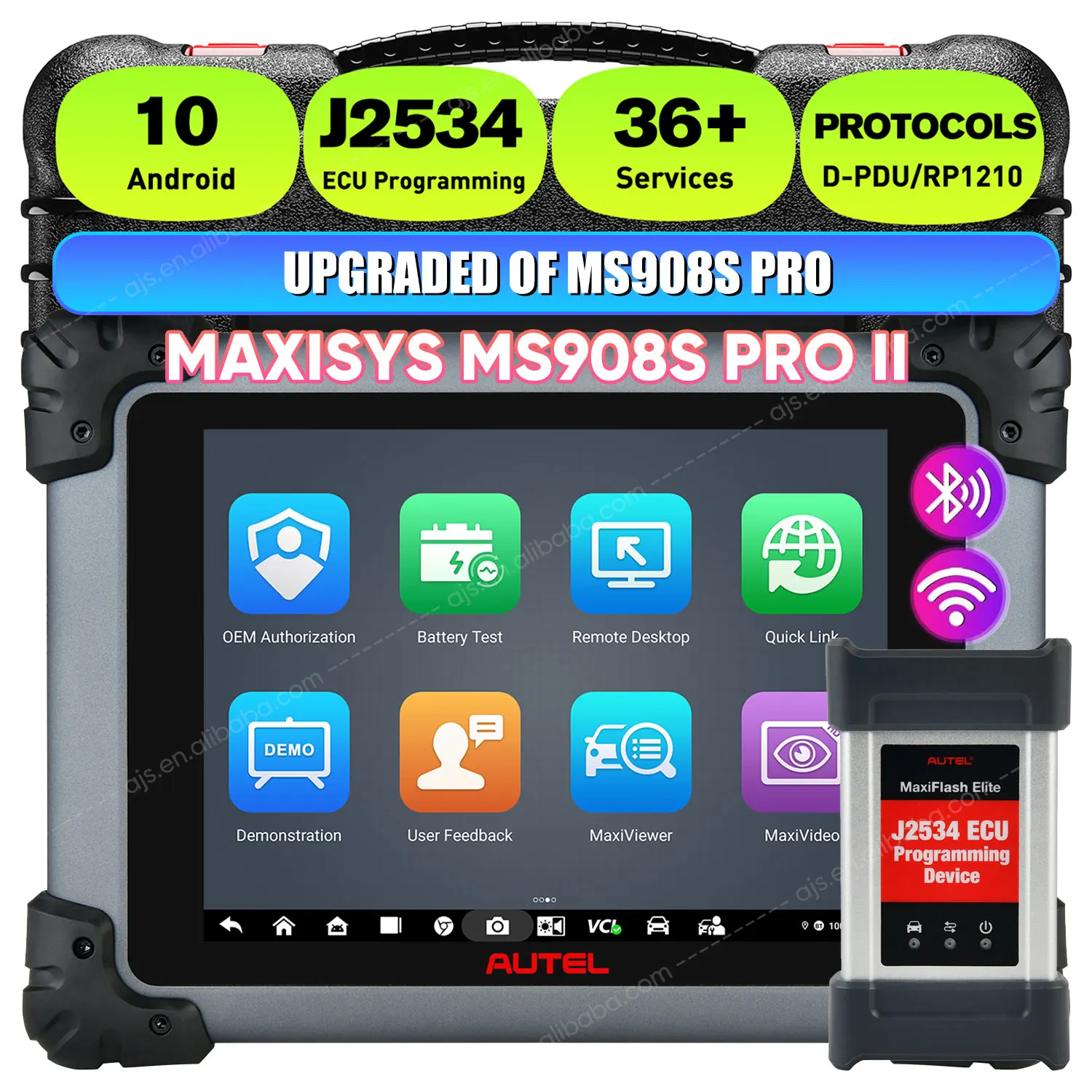 Autel MaxiSYS MS908S PRO II Vehicle Diagnostic Tool with MaxiFlash VCI/J2534 Professional ECU Programming OBD 2 Scanner Tools