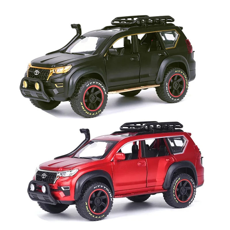 1:24 Prado refitting off-road die cast car model toy for kids 22cm pull back alloy simulatoin car With Sound/Light