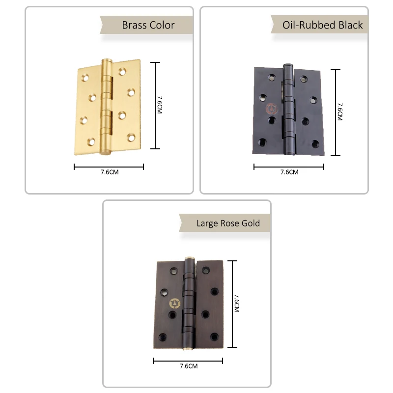 In Stock Classic Elegance Brass Door Hinge Set for Doors with Timeless Style