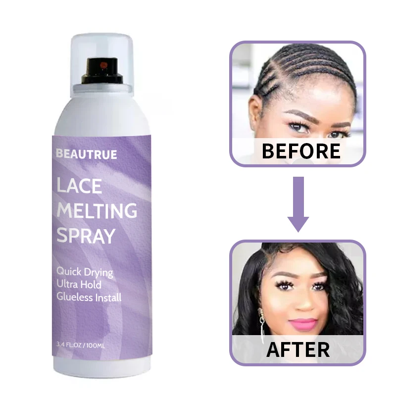 Factory Direct-sell Private Label Extreme Hold Fast Dry Aerosol Melting Spray Wig Lace Melting Glue Spray
