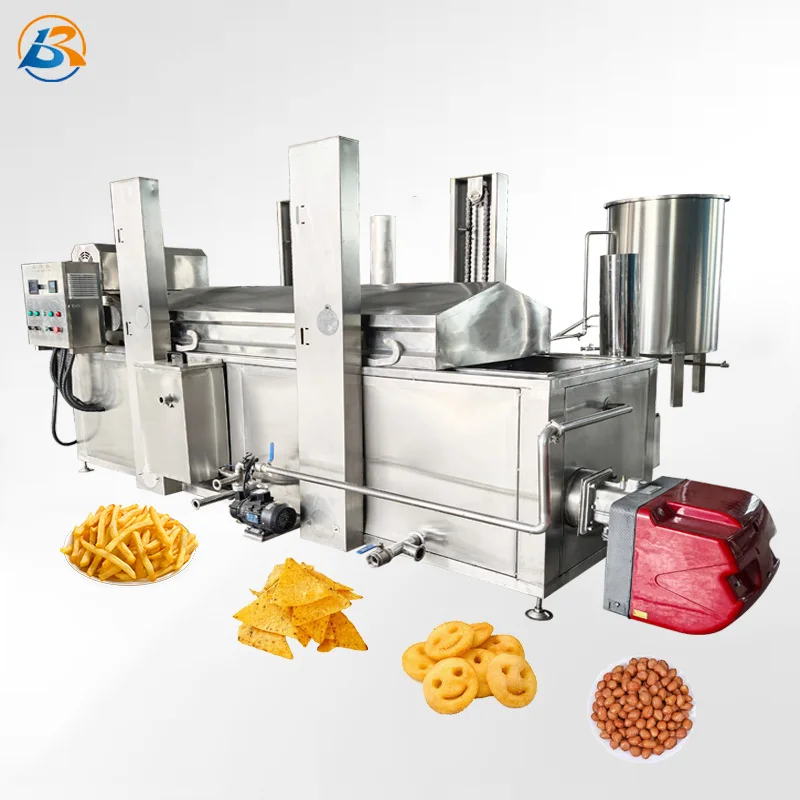 304 Stainless Steel French Fries Fried Chicken Fish Processing Production Line Electrical Water-oil French Fries Deep Fryer