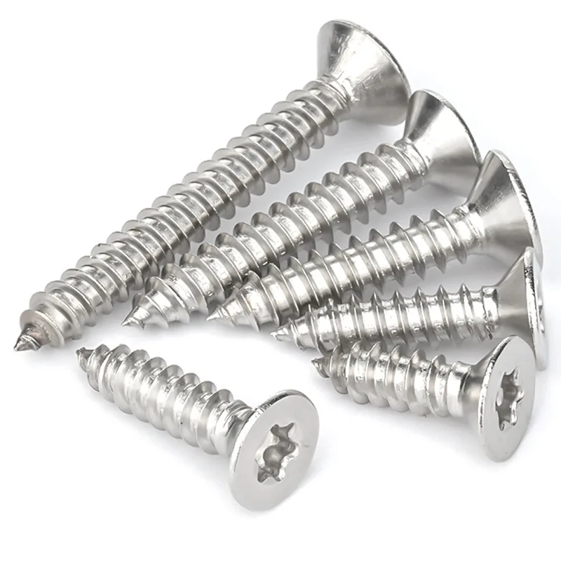 factory price Custom Stainless Steel 304 anti theft Torx Flat Head Self Tapping Screw