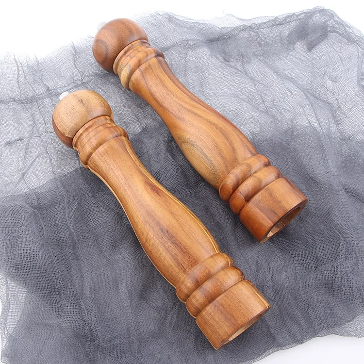 Premium Salt and Pepper Grinder Set , Refillable Salt and Pepper With Engrave The Knob S and P Adjustable Grinder Set