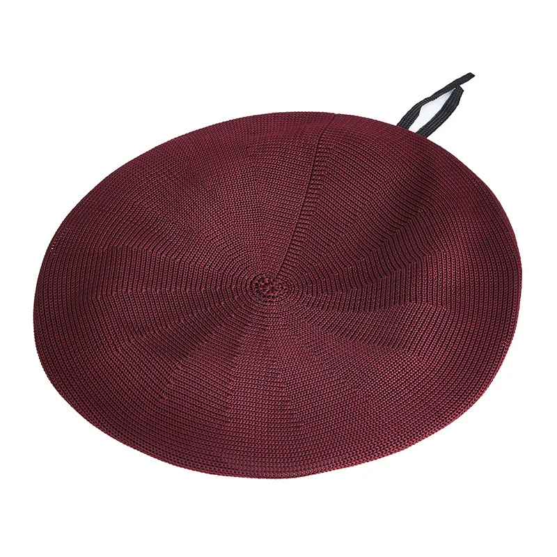 Берет церемониальный мужской, однотонный сетчатый берет, Воздухопроницаемый красный, в стиле милитари, летняя