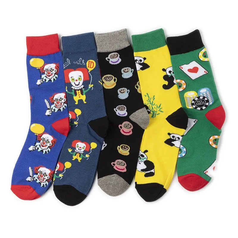 New Style Custom Logo Socks Crew Cotton Fashion Funny Happy Socks Unisex Creative Colorful Sock
