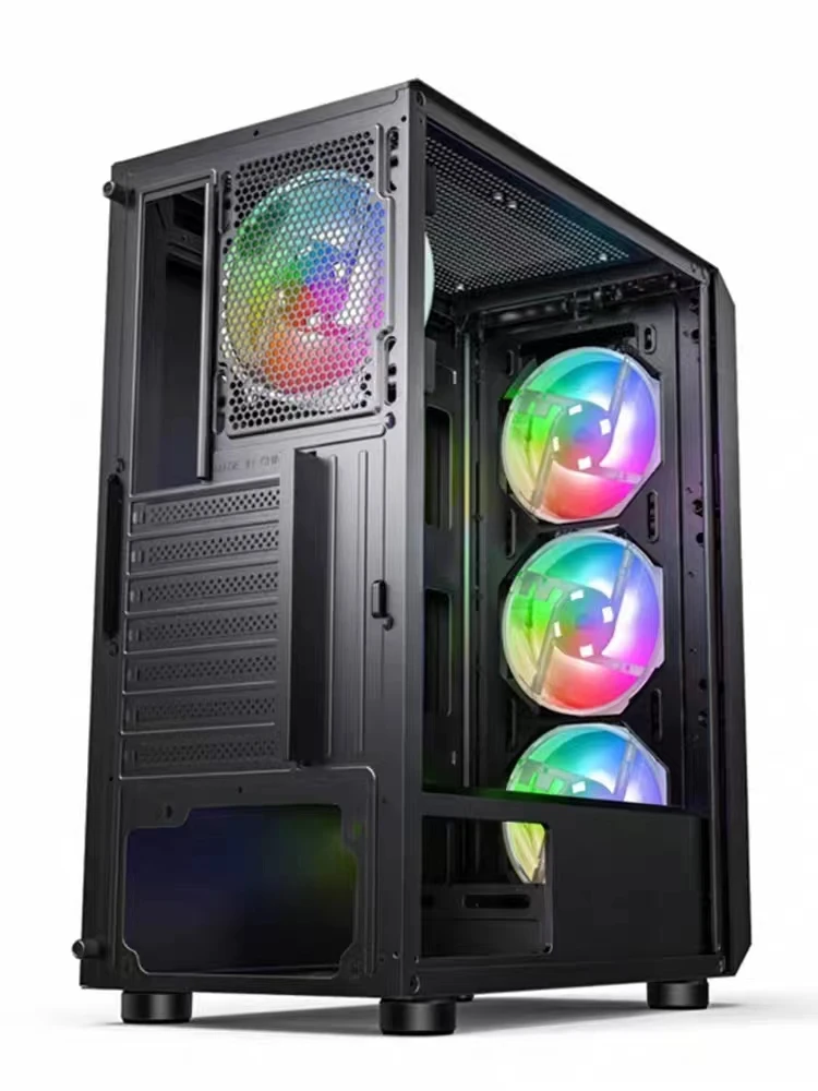 Atx Itx Micro PC Cabinet Desktop Computer Gaming Case With usb3.0+audio & tempered glass computer cases & towers with RGB fans