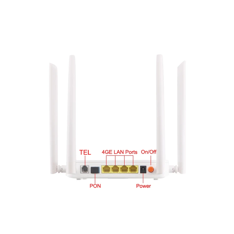 Brand New FTTH Wolck Dual Band Xpon 4GE+AC WIFI+1TEL 5dbi 4 Antennas Gepon Xpon Fiber Wifi Onu Modem