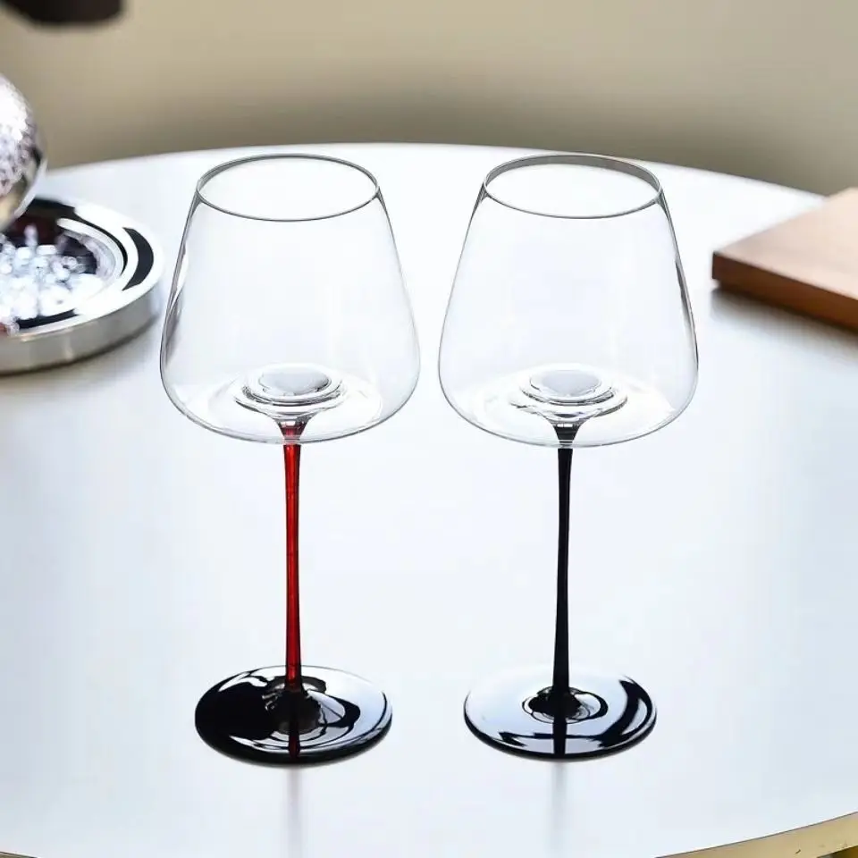 Black bottom wine glass black tie crystal wine Champagne glass Pot belly Burgundy family wine glass