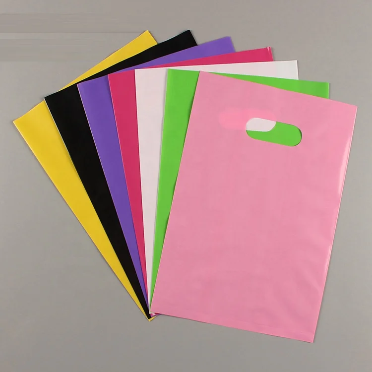 POLYSMARTS Custom Logo Design Printing Die Cut Handle Bag LDPE Shopping Personalized Plastic Bag