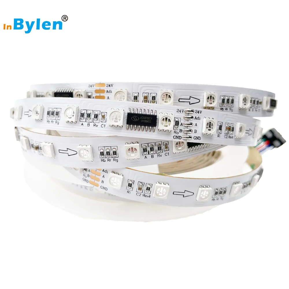 Manufacturer DMX RGB DC24V 14.4W 60LEDs 10Piexls RGB DMX Strip light UCS512C4 IP20 Three Years Warranty LED strip Light