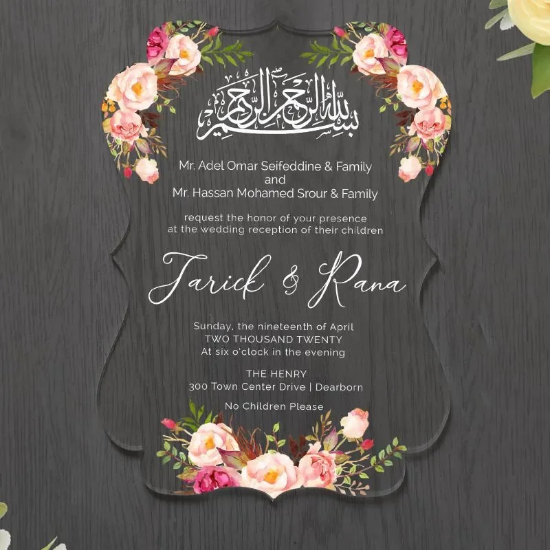 Luxury Custom Logo Design Unique Clear Acrylic Gold Foil Wedding Invitations With Envelope And Wax Seal