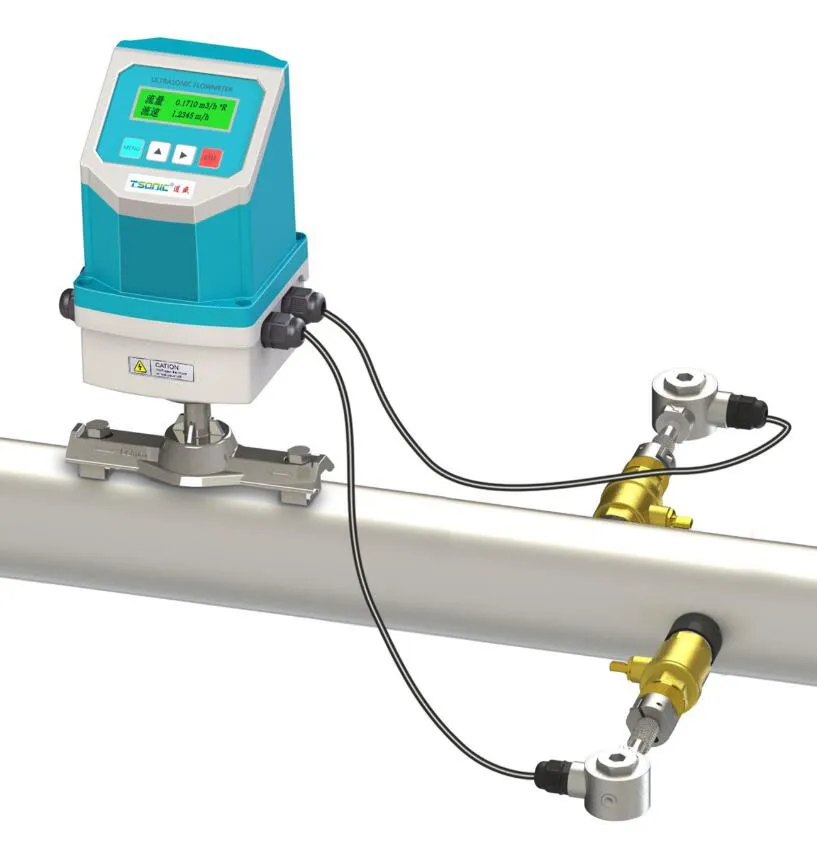 TSONIC TUF-2000F wholesale price fixed integrated insertion probe rod outdoor ultrasonic thermal flowmeter