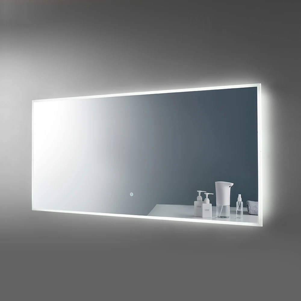 Large led wall mounted smart led bathroom mirror with switch