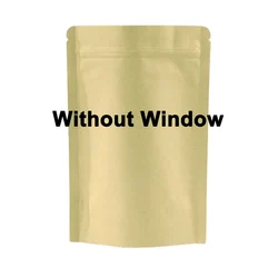In Stock 9x14cm Waterproof Zipper Sealed Resealable Zip Lock Food Grade Ziplock Stand Up Pouch Brown Kraft Paper Bag With Window