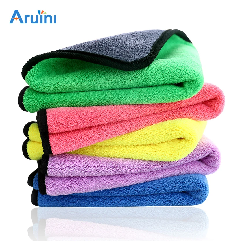 Car Drying Wash Detailing Buffing Polishing Towel with Plush Edge car clean Cloth with custom logo 30*30cm