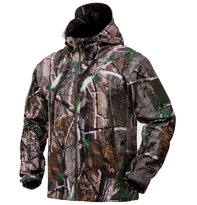 Outdoor men tactical adventure hunting jacket camouflage clothing with hooded