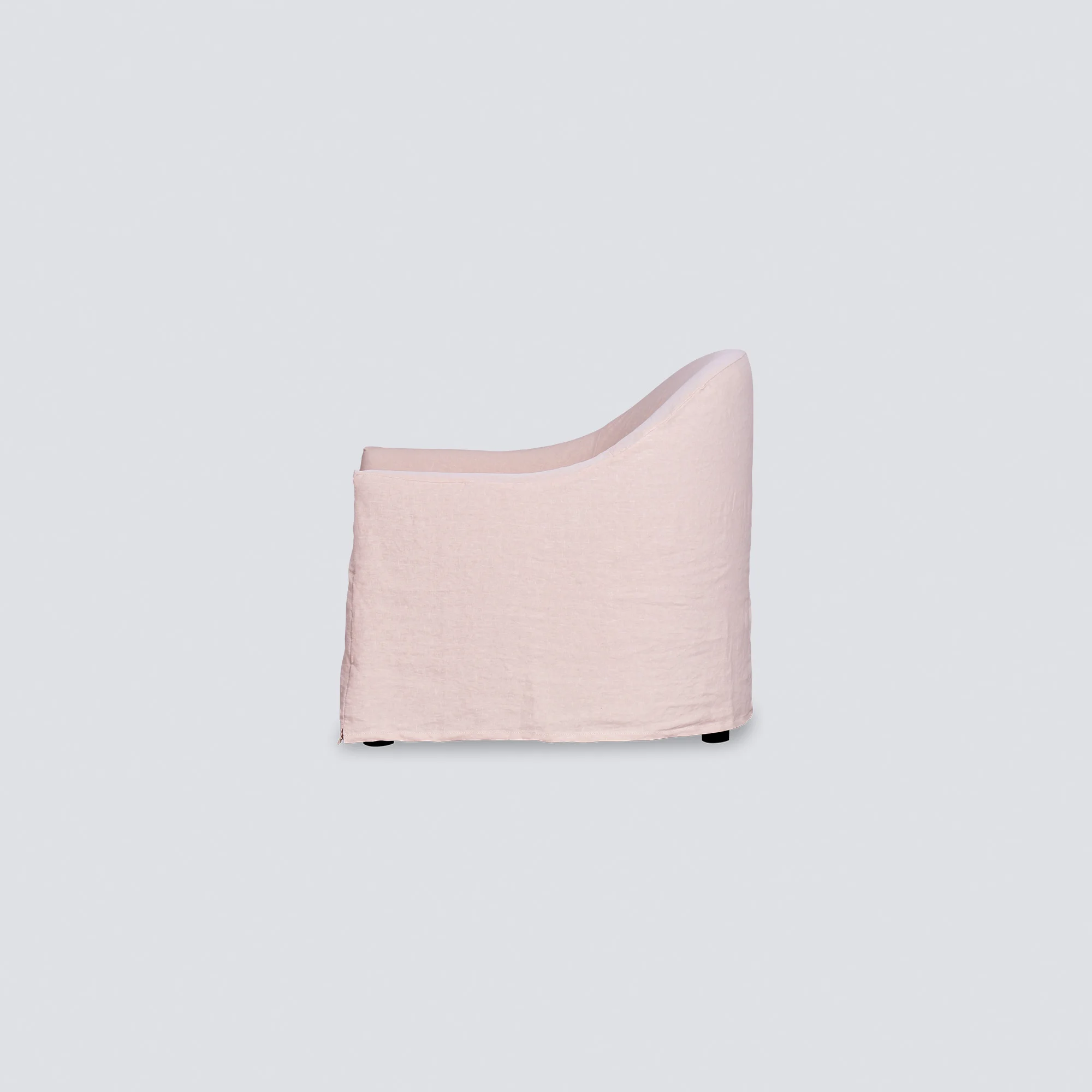 NS FURNITURE Belgium Natural Washed Linen Club Chair Slipcover Nude Pink Armchair Soft Single Chair for Living Room Upholstery