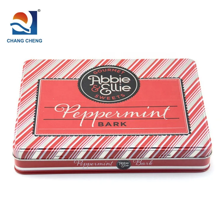 Новые прямоугольные жестяные банки для конфет красного цвета для свадьбы, жестяная коробка для конфет пищевого класса, прямоугольные жестяные банки для конфет