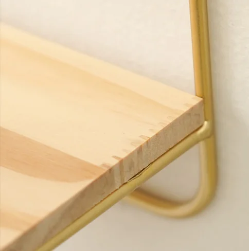 Metal iron wall shelf wall hanging storage shelf with wood plate coffee shop living room dining room wall decoration