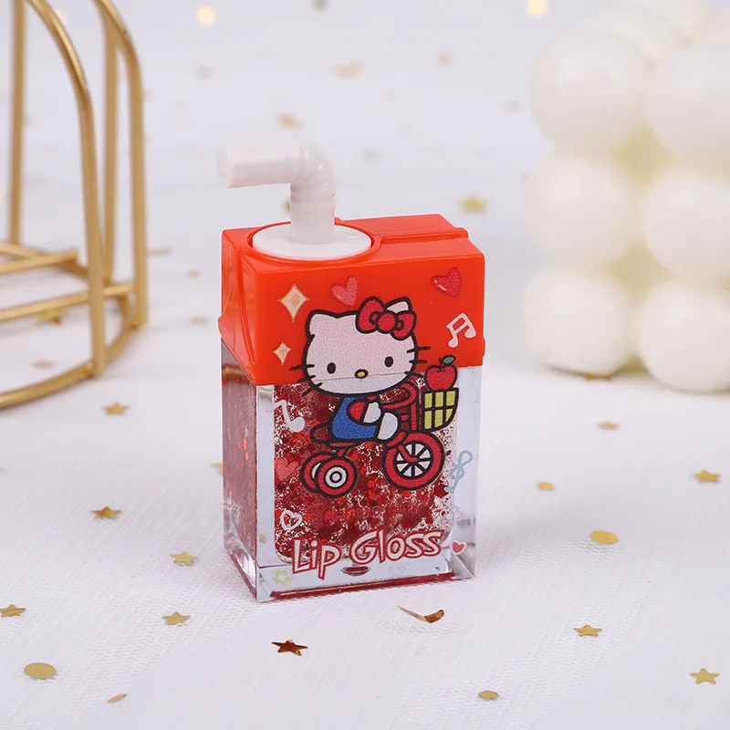 Cute hello kt Matte Lip gross Cat Glitter Color Changing Lip Gloss moisturizer Lipstick Waterproof Lip Glaze sanrioed Cosmetics