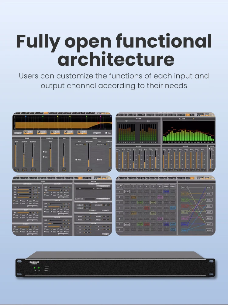 ISonicavct DMP0808 Speaker Management Professional Digital DSP DJ Controller/Audio Console Matrix Echo Processor Sound System