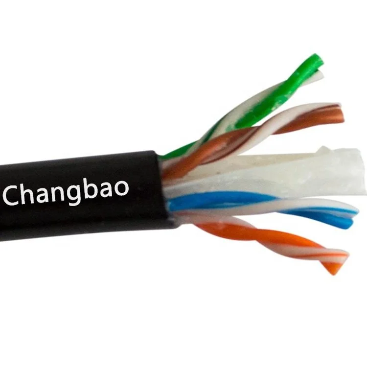 Тест-тест Changbao 23AWG 4 пары Cat 6 Водонепроницаемый прямой погрешности Lan сеть Ethernet UTP желеобразный заполненный уличный кабель Cat6