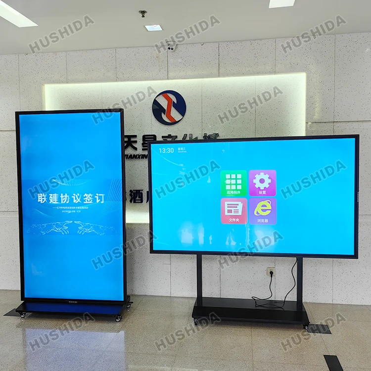 65 75 85 100 Inch Full Screen Lcd Advertising Players Indoor Digital Signage Display Floor Stand Interactive Kiosk Touch Screen