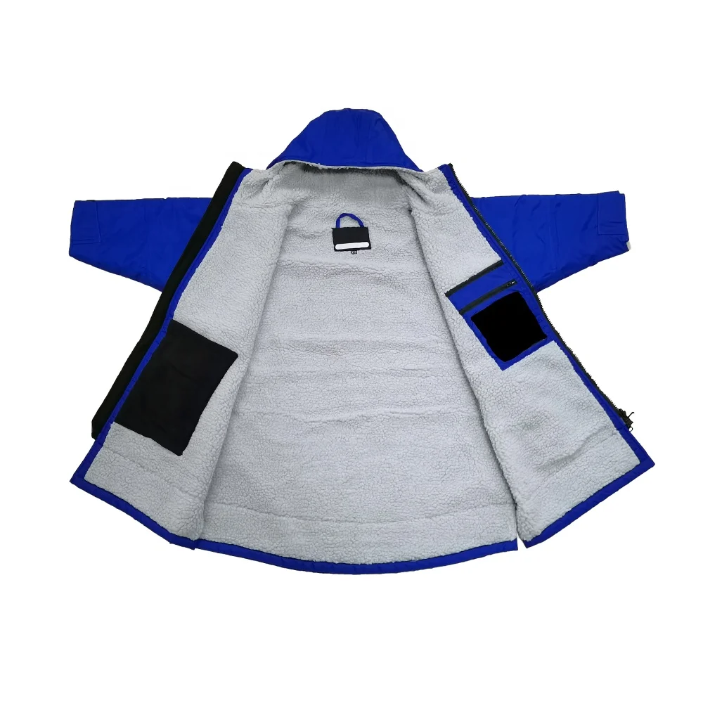 Custom logo waterproof arctic parka long sleeve beach poncho changing microfiber coat robe for children