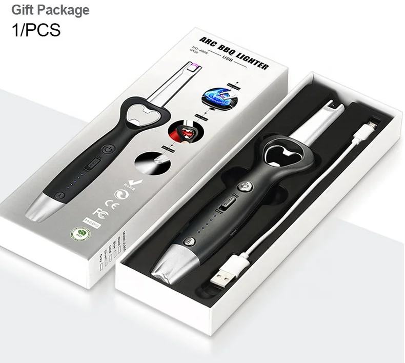 Charging Arc Iighter Multi-Purpose Bottle Opener Ignition Gun Lighting Outdoor Windproof Bbq Flame Lighter