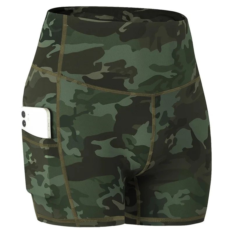 CPY11 Summer 2xl Nude Running Fitness High Waist Women Camo Leopard customization Plus Size Yoga Sweatpants Shorts With Pocket