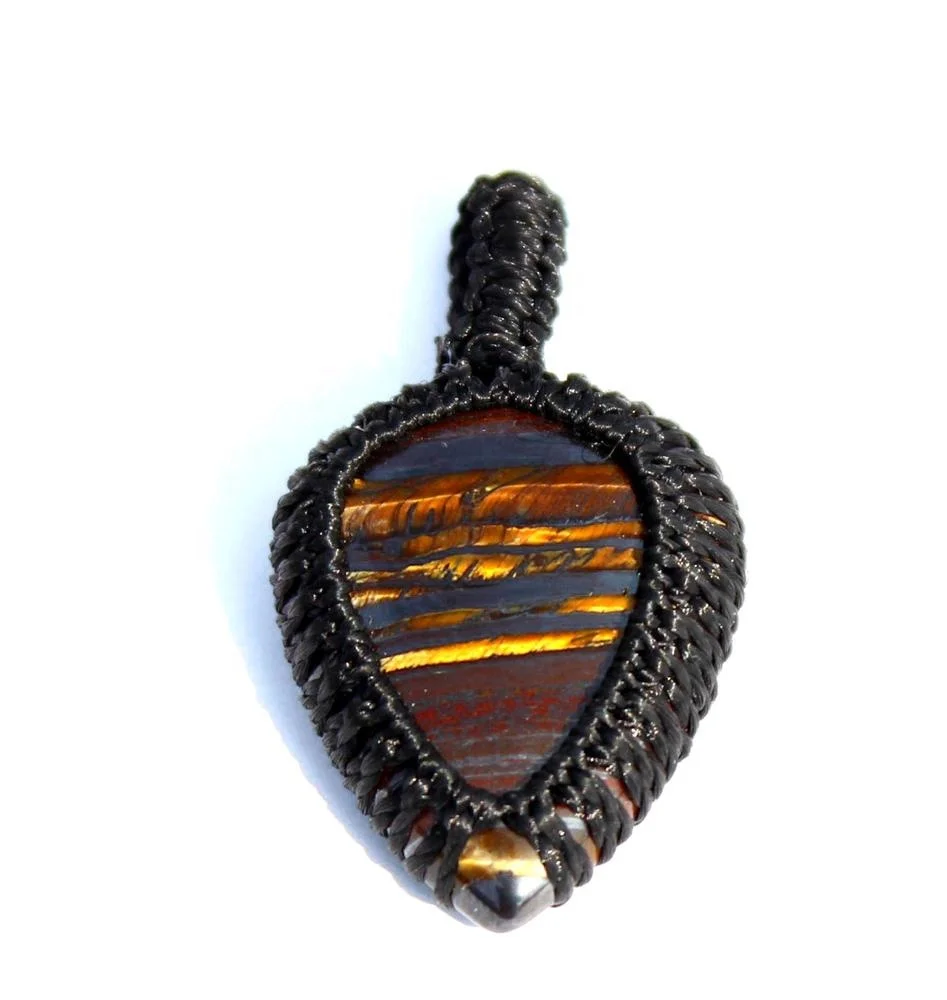 Multiple Gemstones Cabochon Macrame Cord Wrap Pendant Piedras Naturales Crystal Healing Stone