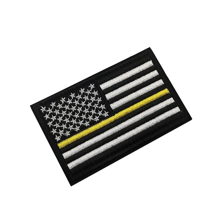 Customized Embroidered Brand Appliques Patches  American Flag Patches Personalized Hook and Loop Embroidery Patch For Clothing