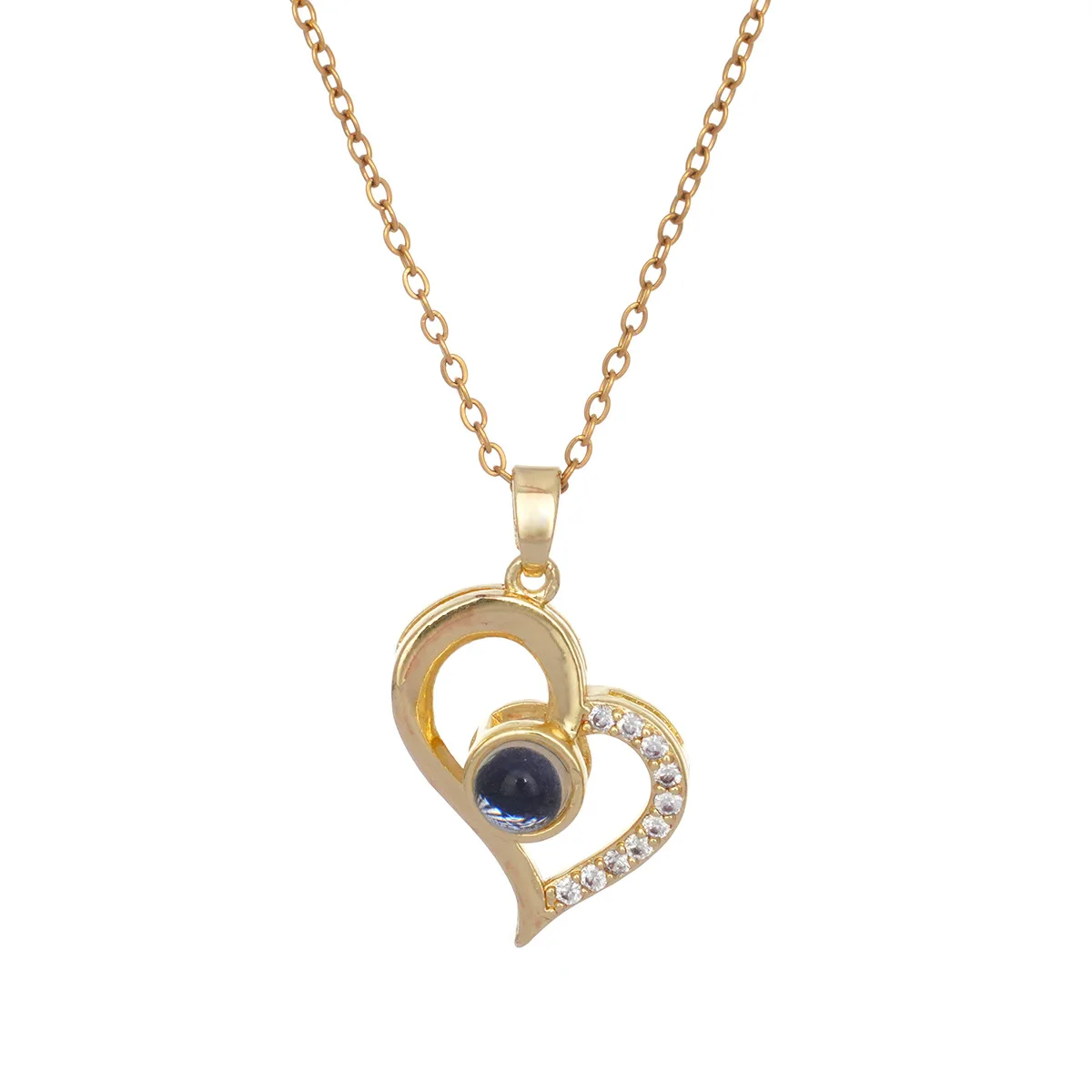 100 Languages I Love You Projection Necklace Female Titanium Steel Clavicle Chain Pendant Personality Accessories Wholesale