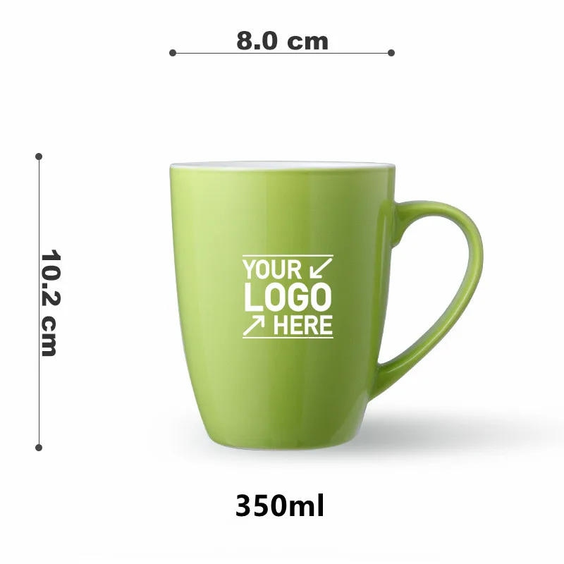 350ml Glazed Ceramic Coffee Mug 12oz Drum-shaped Ceramic Cup Polish Mugs Customized Printing Gift Mugs