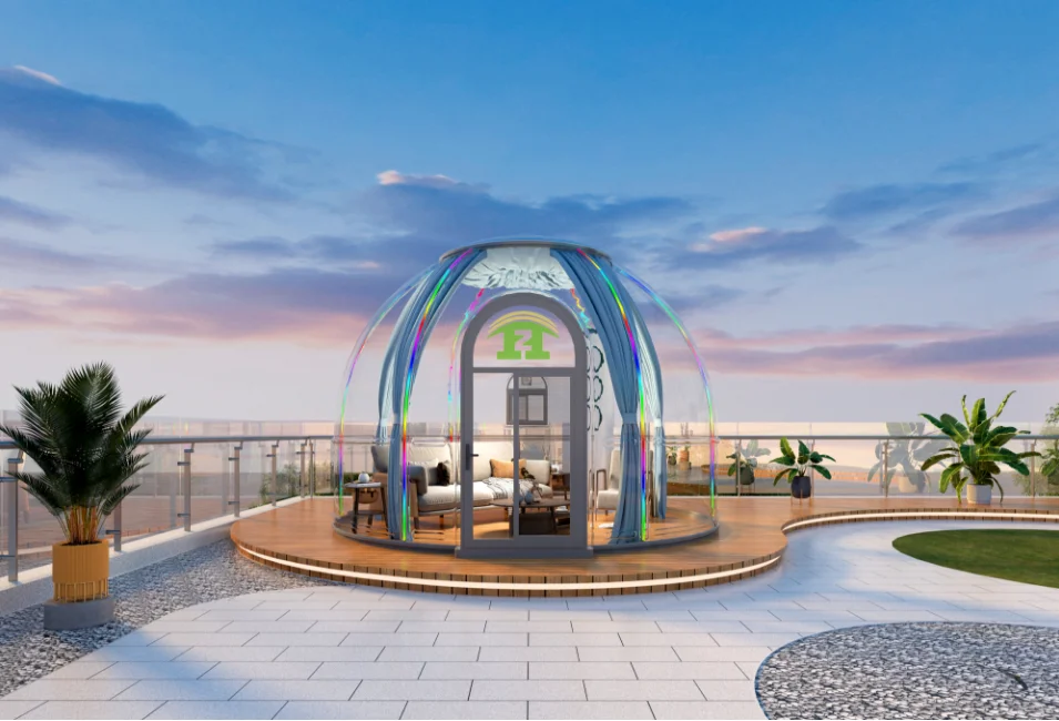 Custom Size Outdoor igloo tent 3.5m PC Clear Bubble Transparent Tent Waterproof Dome Tent for Casual Cafe