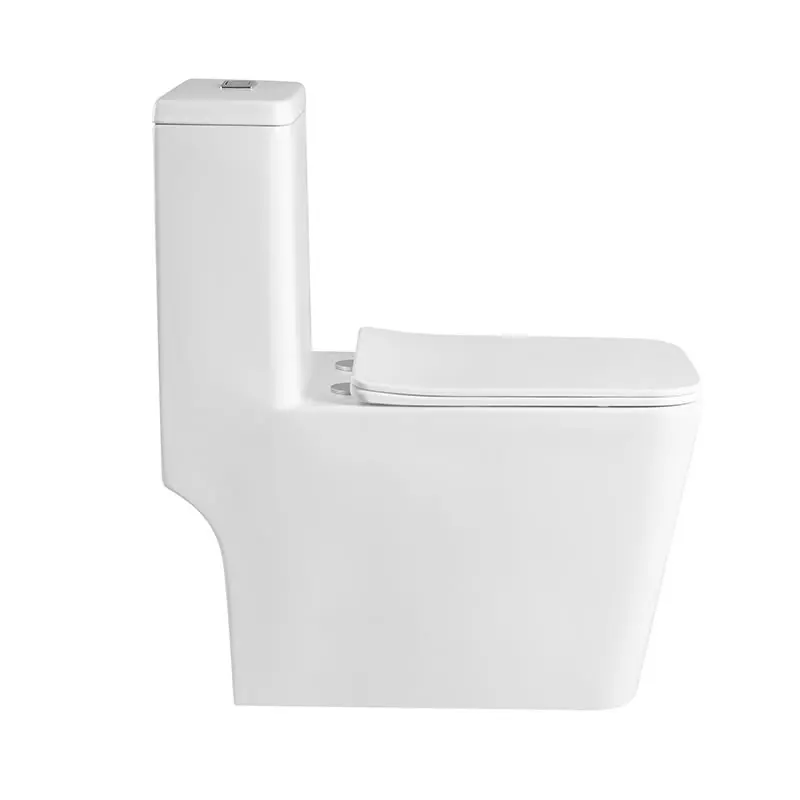 Rimless Flush Toilet Bowl Wc Washdow Toilets Elongated Ceramic Public Chinese One Piece UF  Soft Closing Seat Floor Mounted