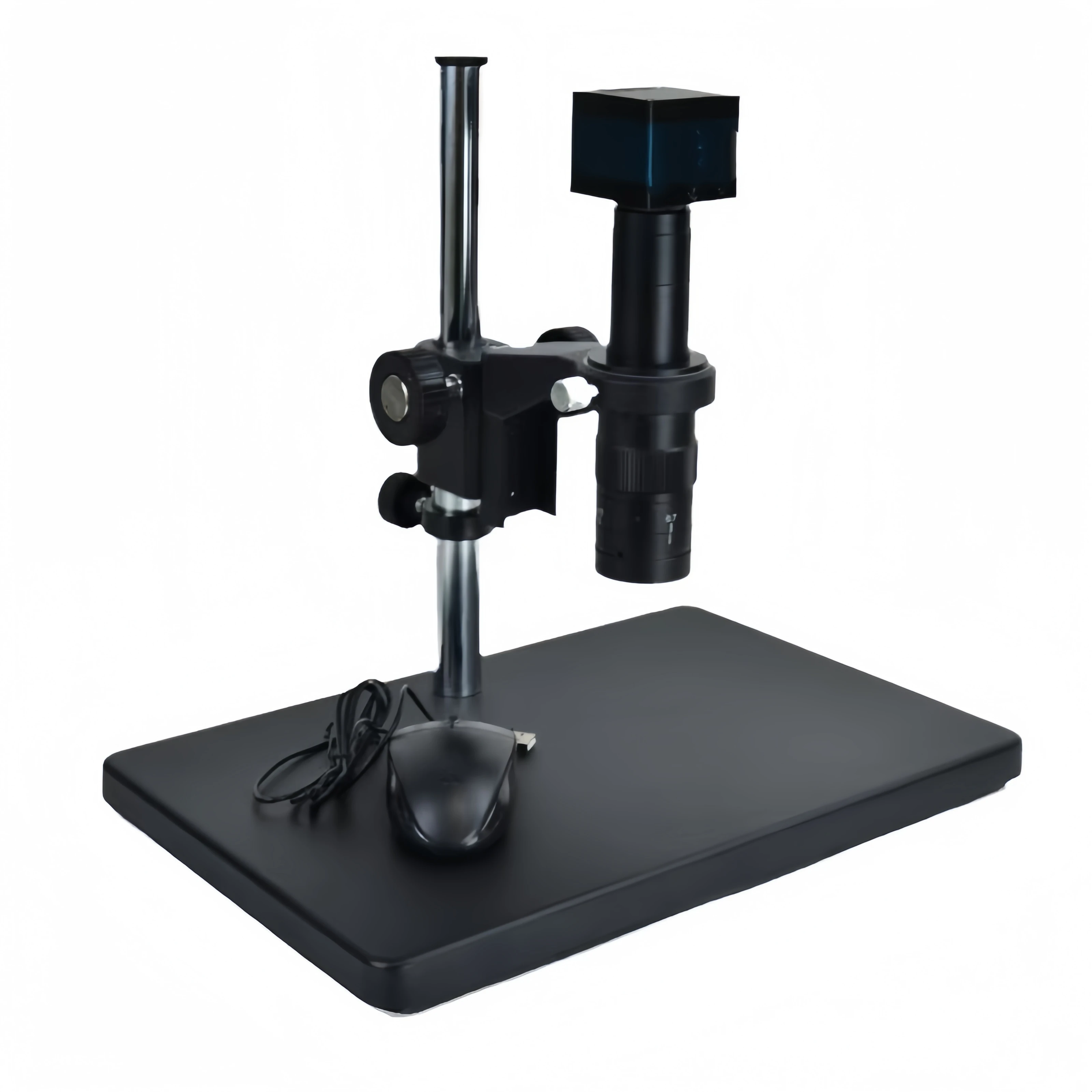 BRTE 16MP 1080P HD USB Electron Microscope Camera + 10X 180X C-Mount Lens Zoom + 52 Led Ring Light Microscope + Arm Support