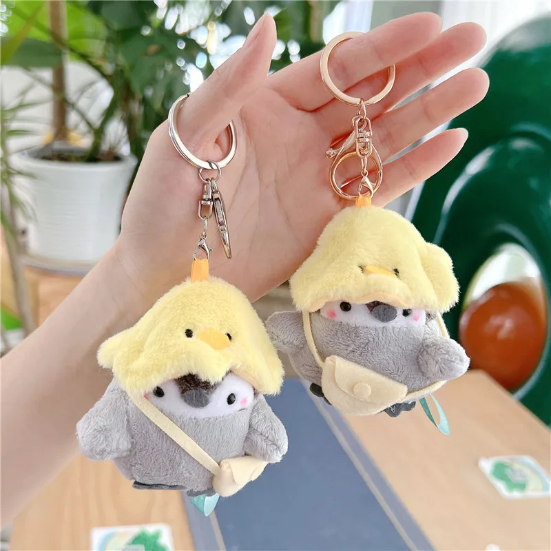 Japanese Mini Cute Penguin Plush keychains toys Outfit Kid Gift kawaii Stuffed animal toys Penguin Doll Dressed Plush keychain
