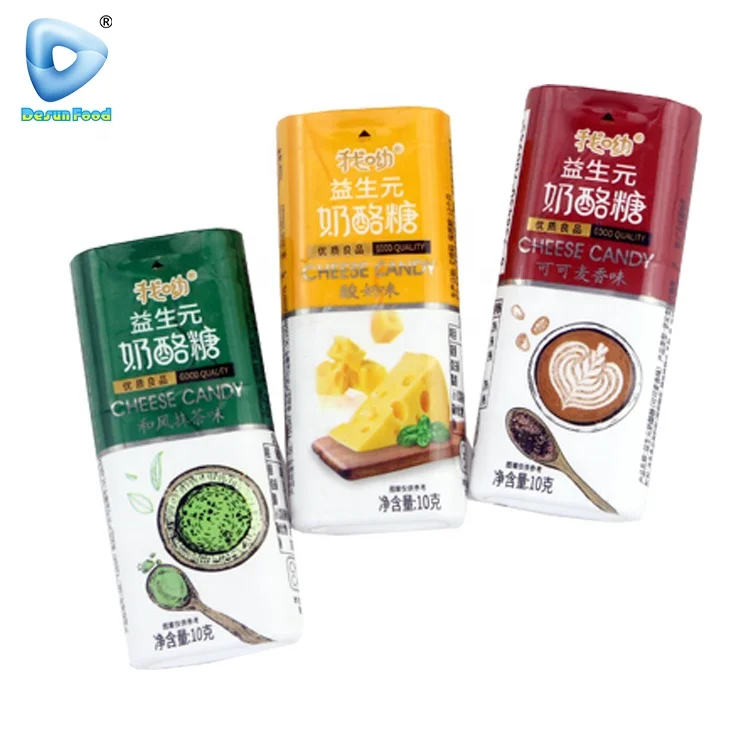High quality wholesale sweet many flavour prebiotics cheese hard candy