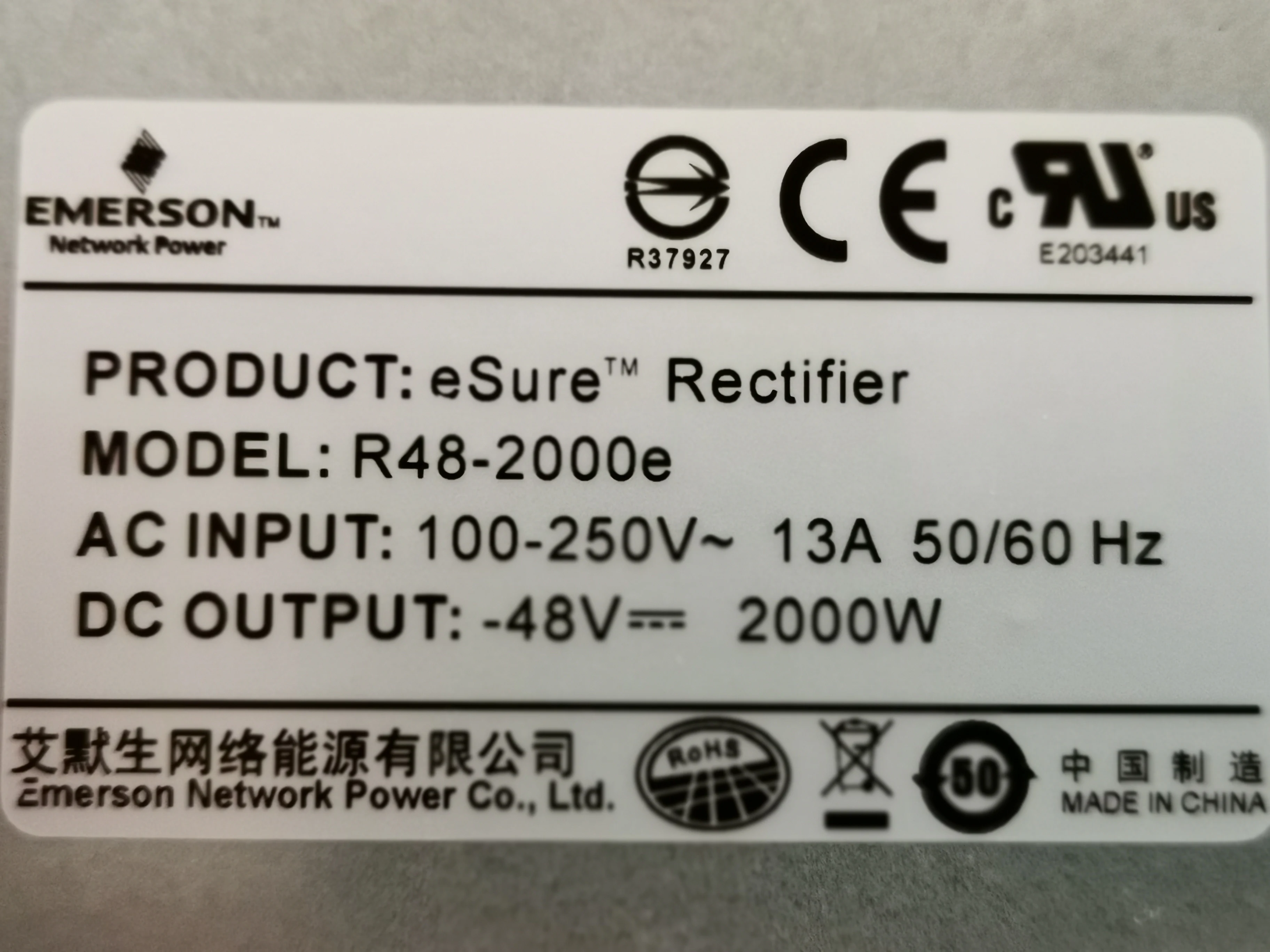 Original Spot Efficient Communication Power Emerson R48-2000e -48V 30A 2000W Rectification Module Emerson rectifier r48-2000