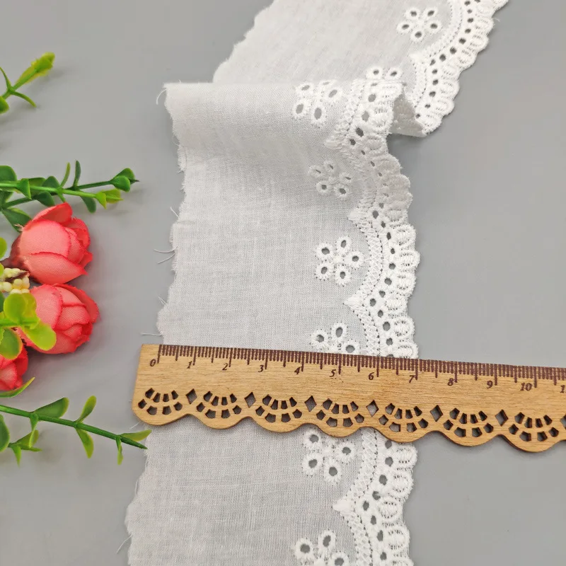 wholesale white Cotton Embroidery Lace Trim water soluble milk lace For Dress Skirt Neckline Bedding Decoration Accessories