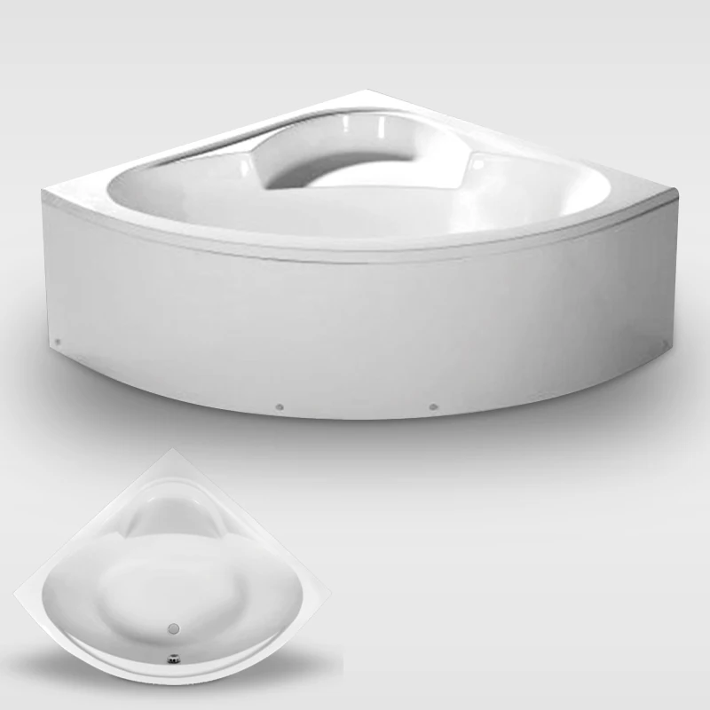Triangular  fiberglass  bathtubs white glossy drop in type for wholesale
