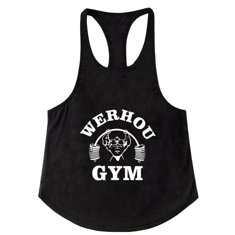 Custom OEM Gym Running Men Sports Tops Fitness Graphic Mens Stringer Tank Top