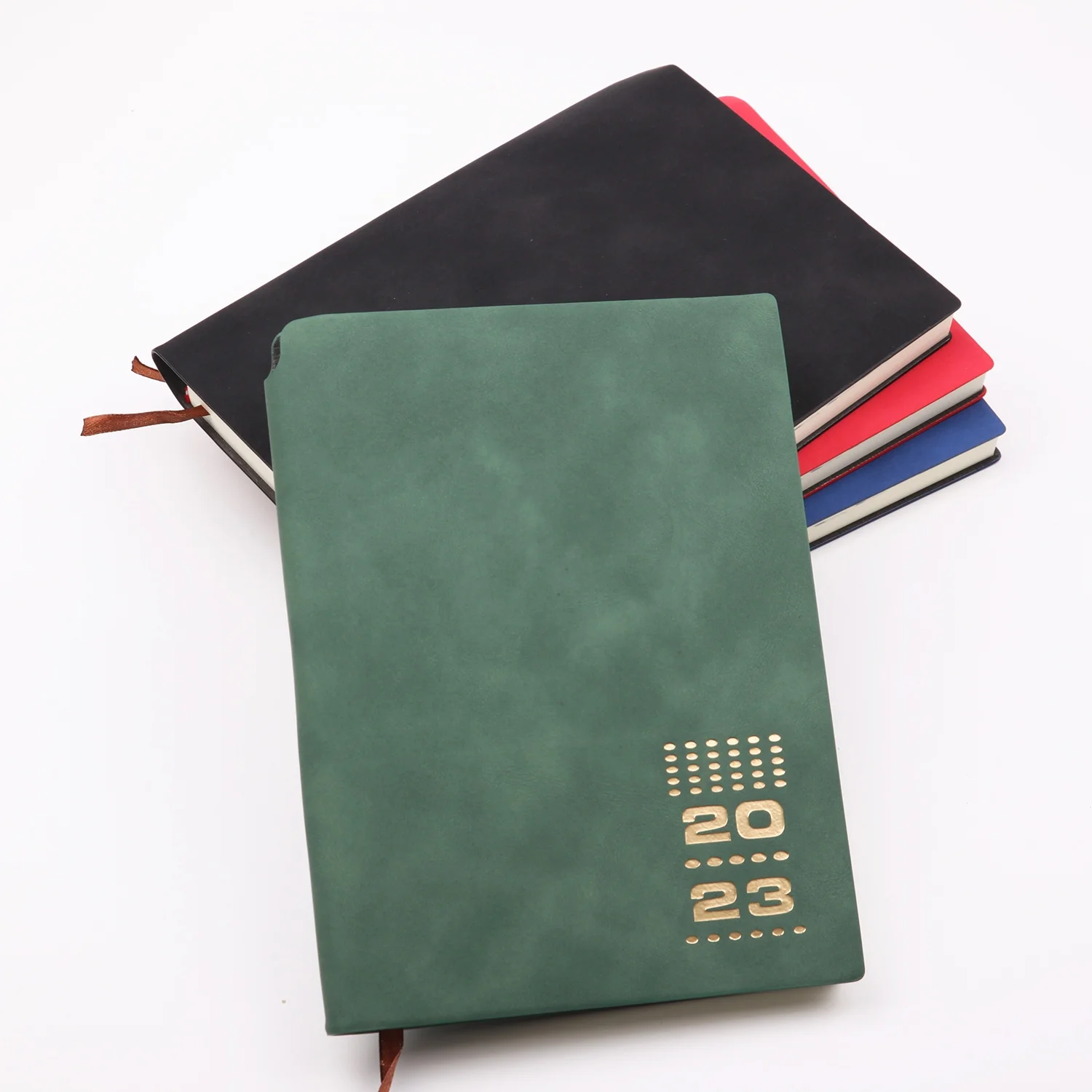 2023 soft cover pu leather day a page weekly planner diary notebook wholesale customized logo