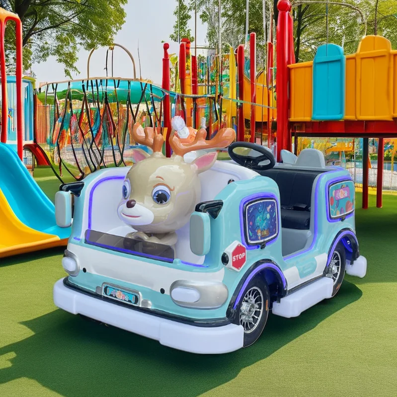 Deer Bus Mall Children Amusement Car Rear Axle Motor Big Wheels New Model Bumper Car Square Amusement Equipment
