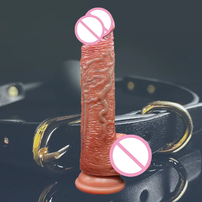 Toy Women 8.7 Inch Realistic Silicone Dildo Body-safe Material Strong Suction Cup Ultra Soft Lifelike G Spot Stimulator