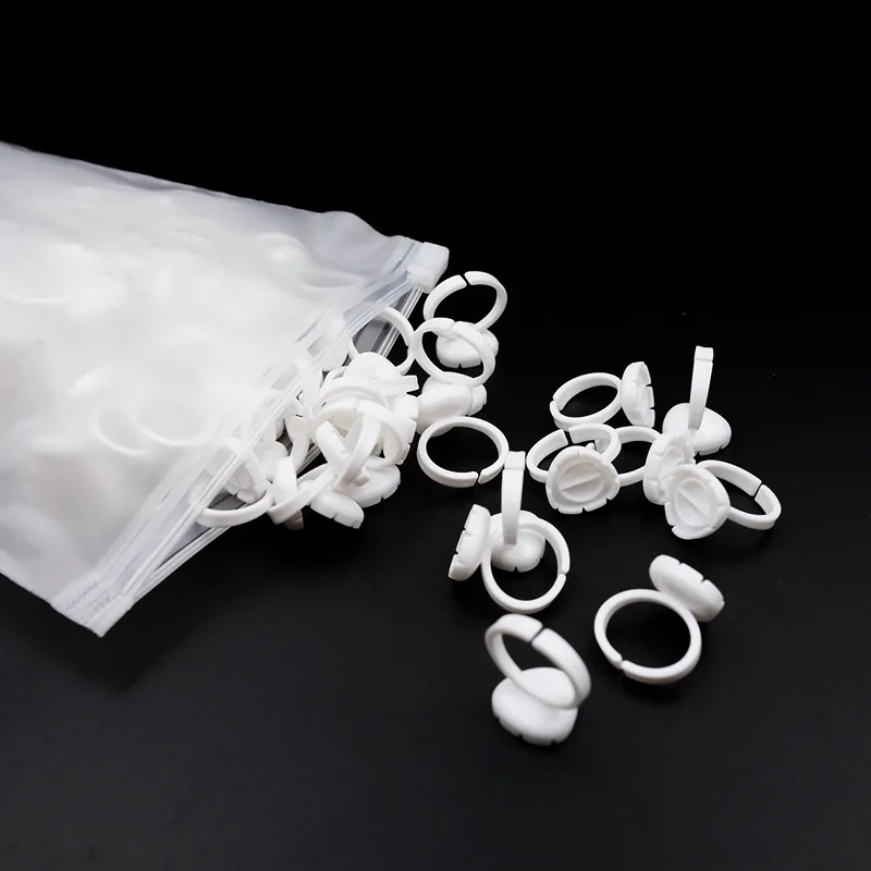 lsabel Beauty New Flower Shape  PVC Adhesive Ring Glue Holder For Eyelash Extension