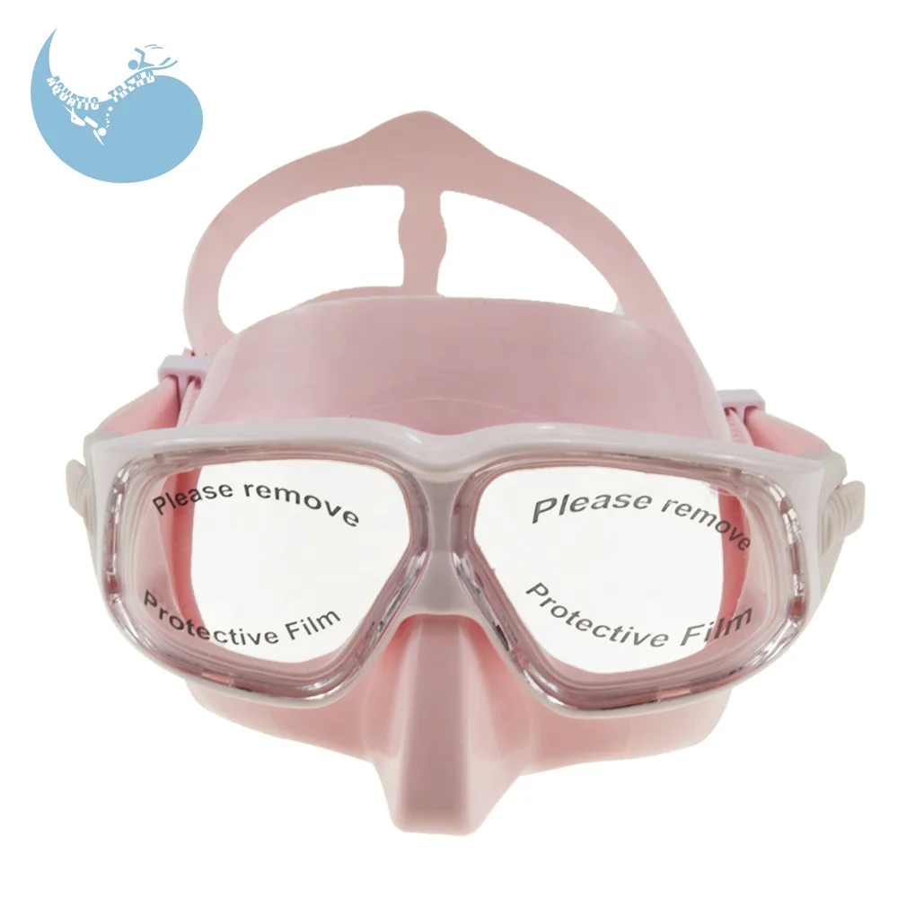 professional safety anti burst swim snorkel scuba dive goggles with nose pocket top silicone freediving mask