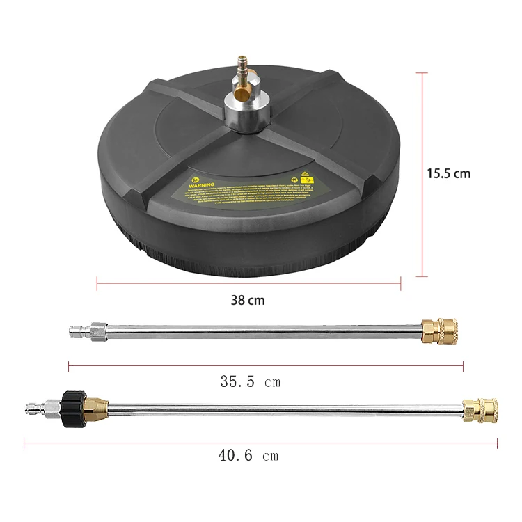15 Inch Plastic Stainless Steel Brass 4000Psi Concrete Pressure Washer Surface Cleaner
