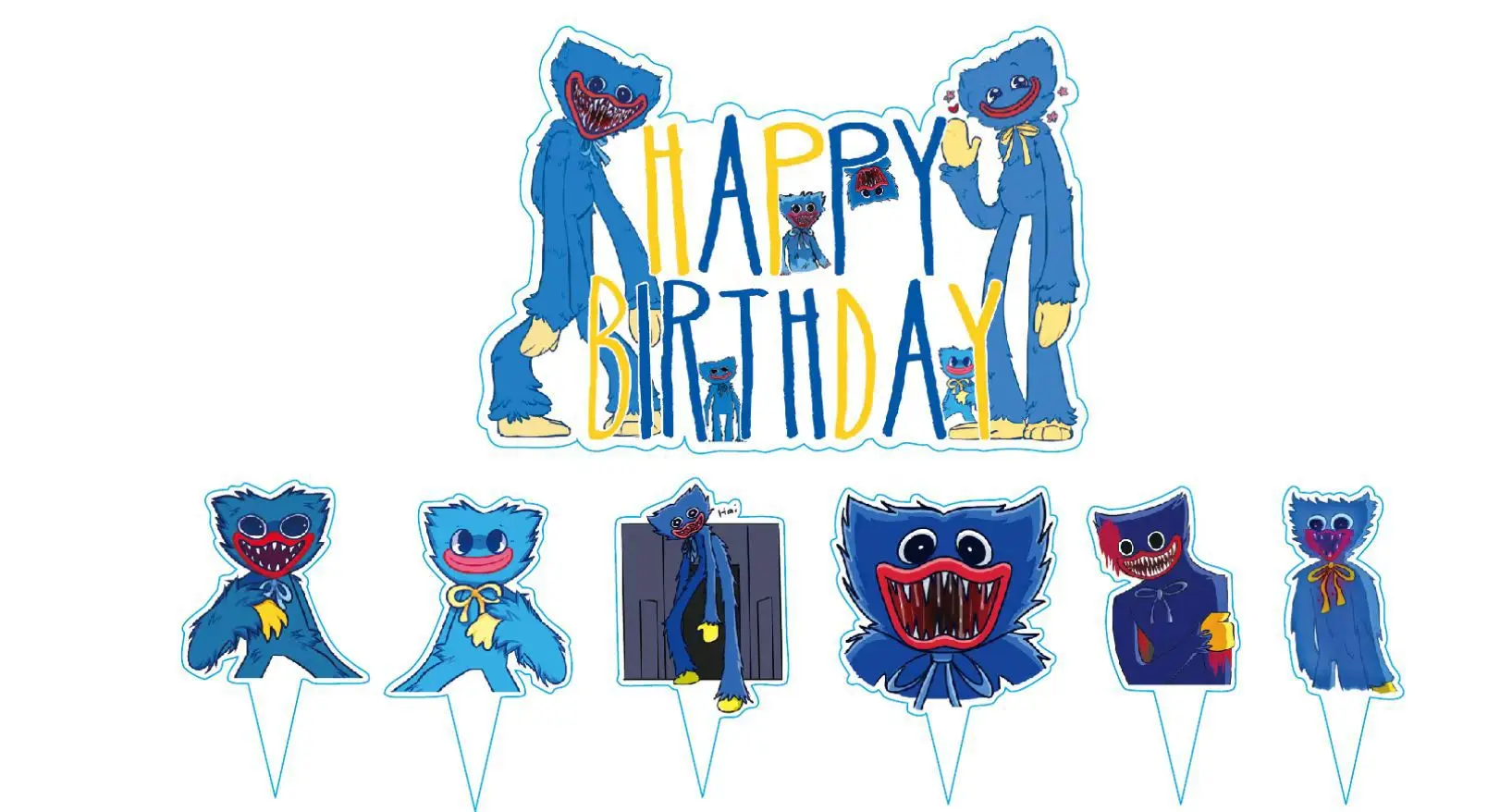 Poppy Playtime Decorative paper cup, paper tray, knife, fork, spoon, tablecloth, party disposable tableware